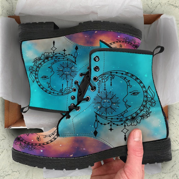 Combat Boots - Sun and Moon Boots #15 Galaxy | Custom Shoes