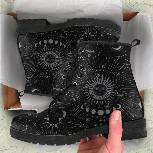 Combat Boots - The Sun (Black) | Women’s Vegan Leather