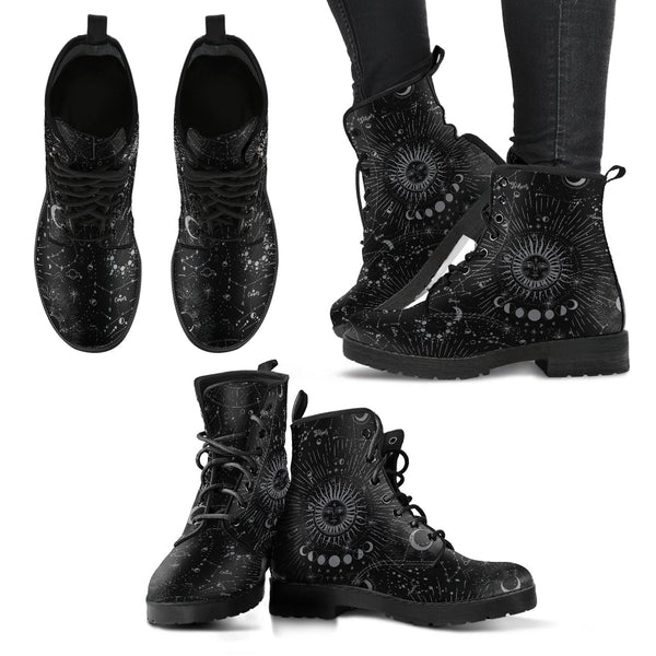 Combat Boots - The Sun (Black) | Women’s Boots Vegan