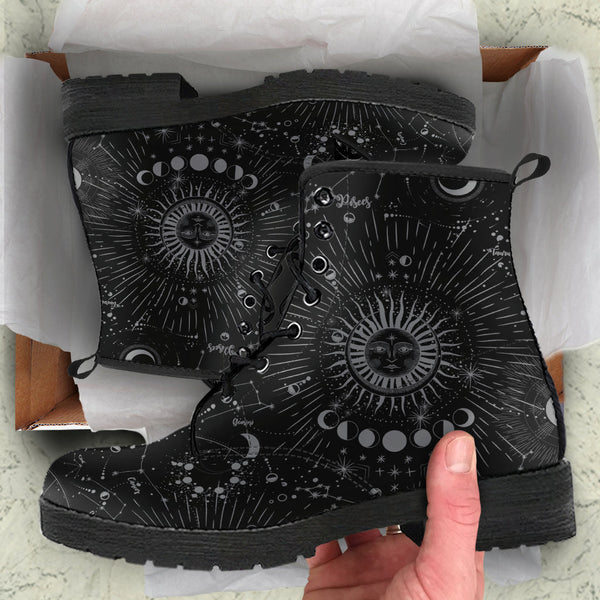 Combat Boots - The Sun (Black) | Women’s Boots Vegan