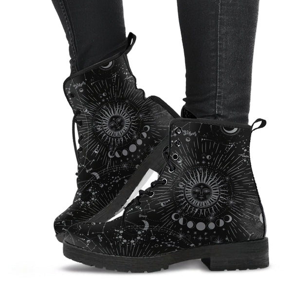 Combat Boots - The Sun (Black) | Women’s Boots Vegan