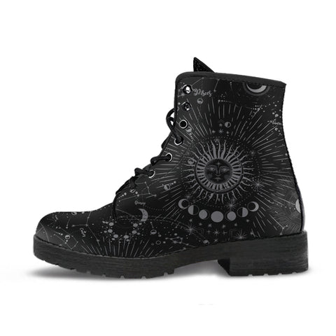 Combat Boots - The Sun (Black) | Women’s Boots Vegan