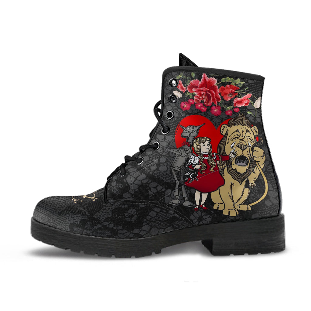 Combat Boots - The Wizard of Oz Gifts #101 Black Lace Print