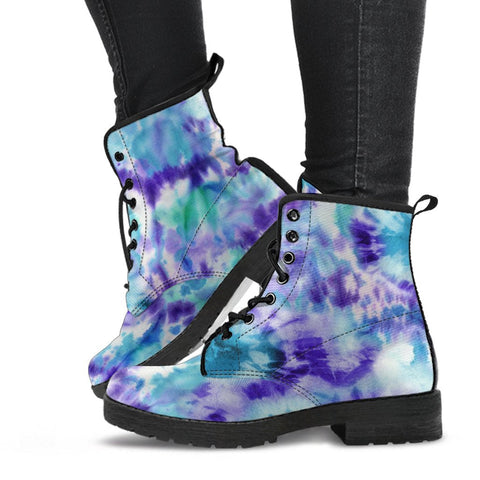 Combat Boots - Tie Dye Design #102 | Custom Shoes Vegan