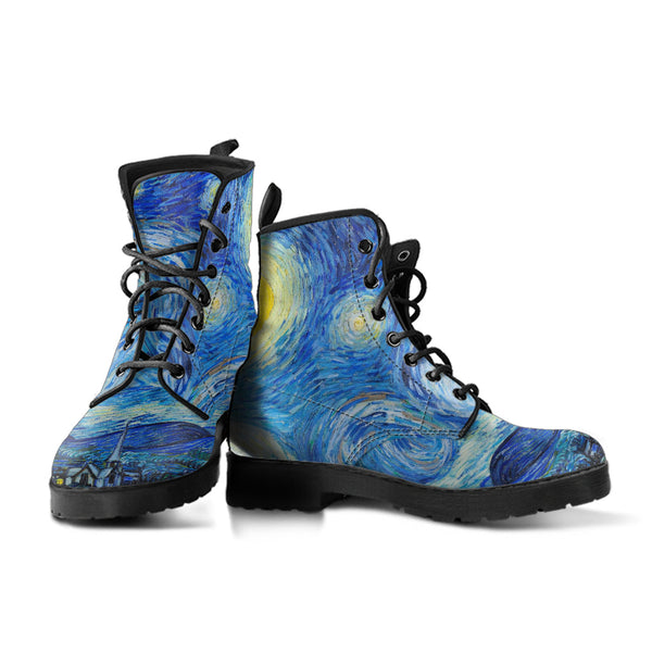 Combat Boots - Vintage Art Vincent van Gogh: The Starry