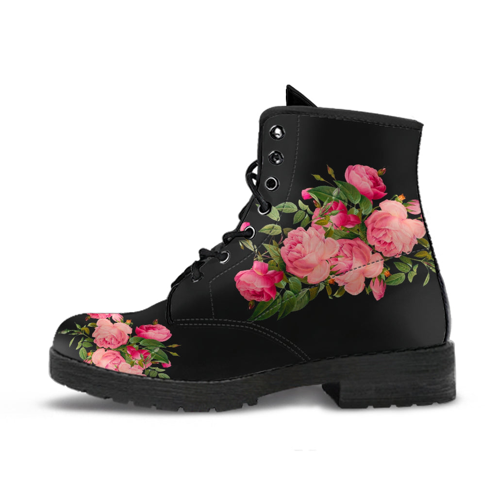 Combat Boots - Vintage Roses (Black) | Women’s Black