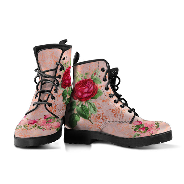 Combat Boots - Vintage Style Flowers #101N | Boho Bride