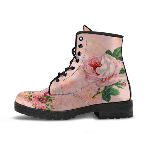 Combat Boots - Vintage Style Flowers #101N | Boho Bride