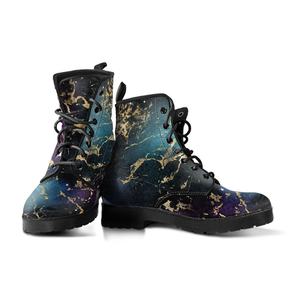 Combat Boots - Watercolor Marble Galaxy #1 | Custom Shoes