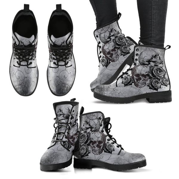 Combat Boots - Witch’s Gray Boots | Goth Boots Gothic Boots