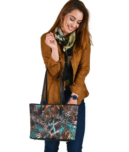 Custom Tote Bag (Vegan Leather) - Distressed Animal Print