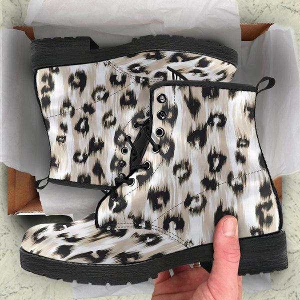 Fashion Combat Boots - Distressed Cheetah Print #101