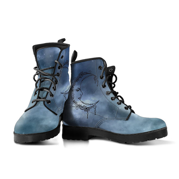 Fashion Combat Boots - Sun and Moon Boots #17 Galaxy