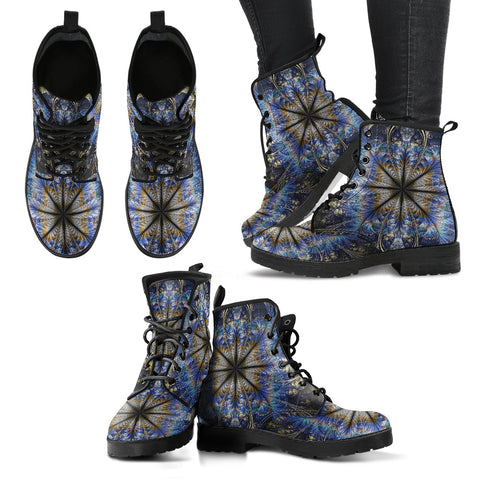 Fractal Mandala Women’s Leather Boots | ACES INFINITY