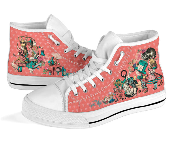 High Top Sneakers - Alice in Wonderland Gifts #101 Coral