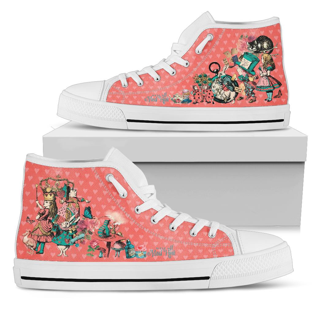 High Top Sneakers - Alice in Wonderland Gifts #101 Coral