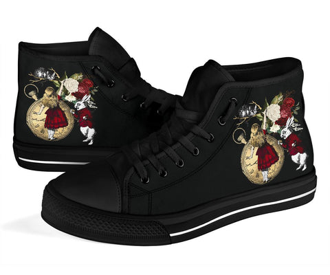 High Top Sneakers - Alice in Wonderland Gifts #32 Black/Red