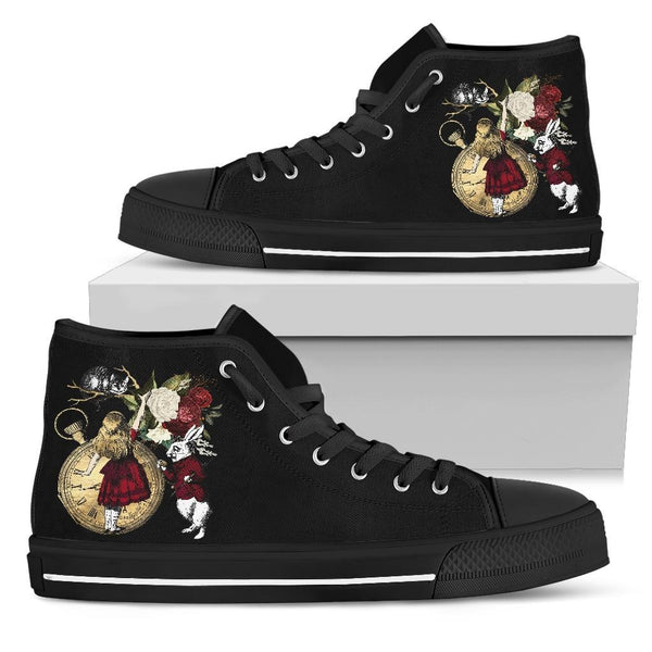 High Top Sneakers - Alice in Wonderland Gifts #32 Black/Red