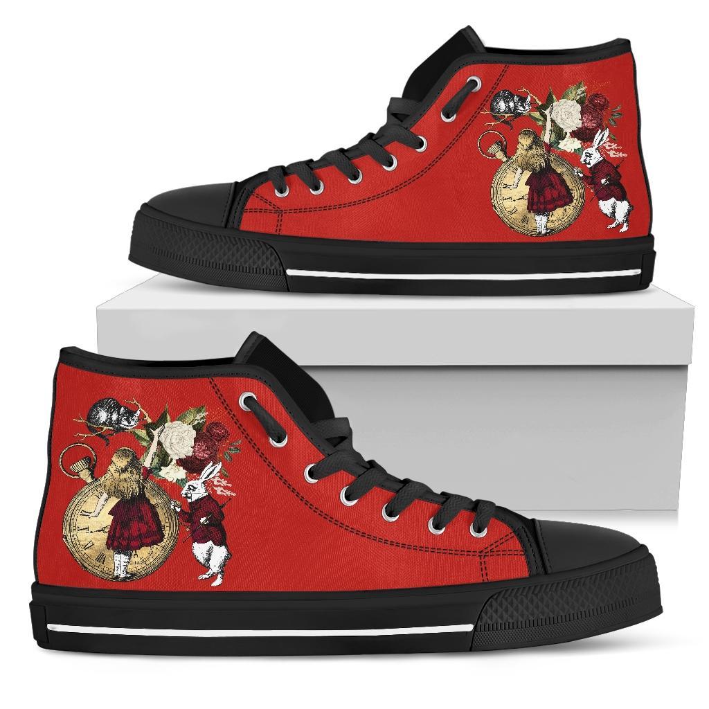 High Top Sneakers - Alice in Wonderland Gifts #32 Black/Red