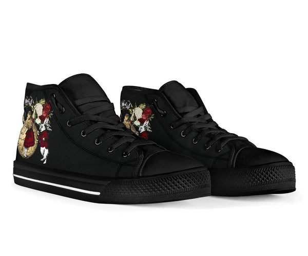 High Top Sneakers - Alice in Wonderland Gifts #32 Black/Red