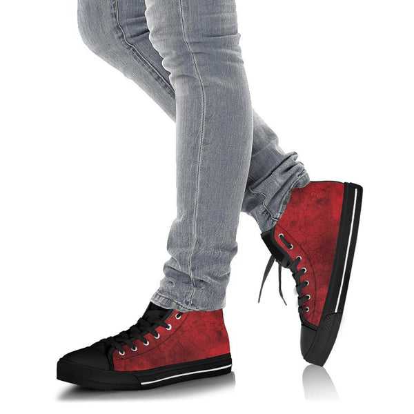 High Top Sneakers - Grunge Red | Birthday Gifts Gift Idea