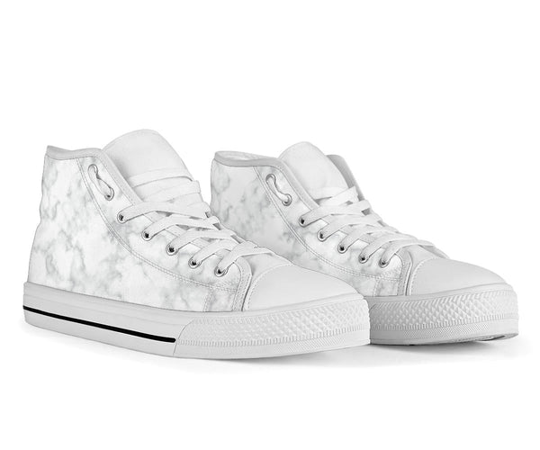 High Top Sneakers - Marble Print #101 | Custom Canvas Shoes