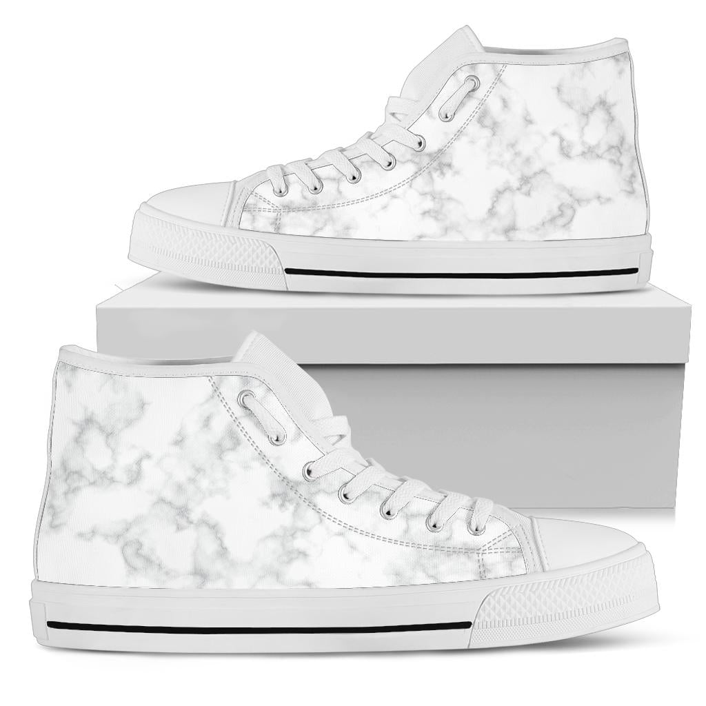 High Top Sneakers - Marble Print #101 | Custom Canvas Shoes