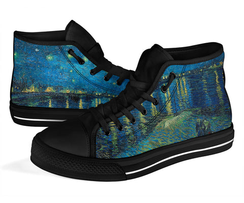 High Top Sneakers - Vintage Art | Vincent van Gogh: Starry