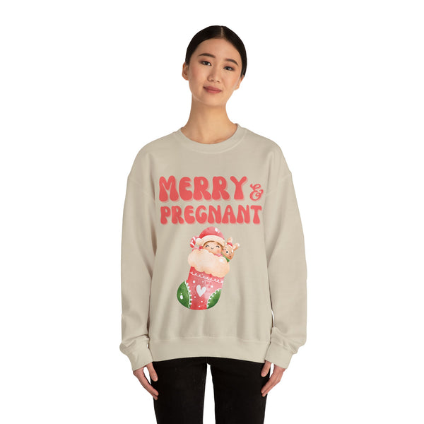 Merry and Pregnant Sweatshirt 1 Congratulations Pregnancy