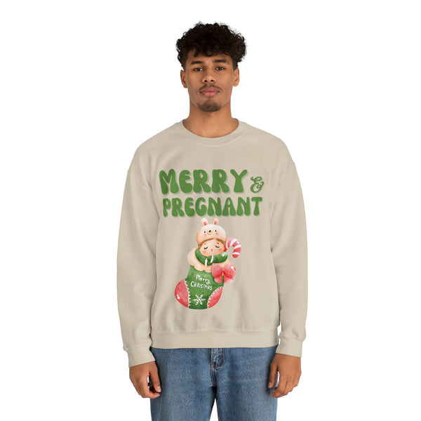 Merry and Pregnant Sweatshirt 2 Congratulations Pregnancy