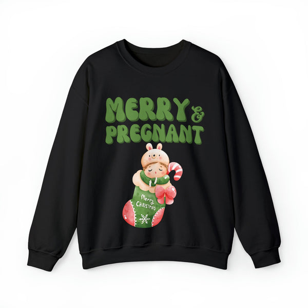 Merry and Pregnant Sweatshirt 2 Congratulations Pregnancy