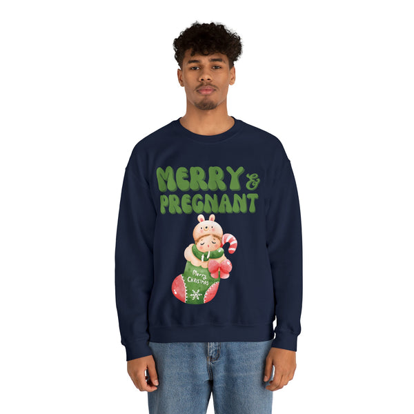 Merry and Pregnant Sweatshirt 2 Congratulations Pregnancy