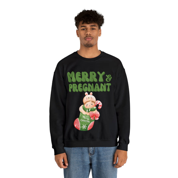 Merry and Pregnant Sweatshirt 2 Congratulations Pregnancy