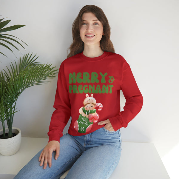 Merry and Pregnant Sweatshirt 2 Congratulations Pregnancy