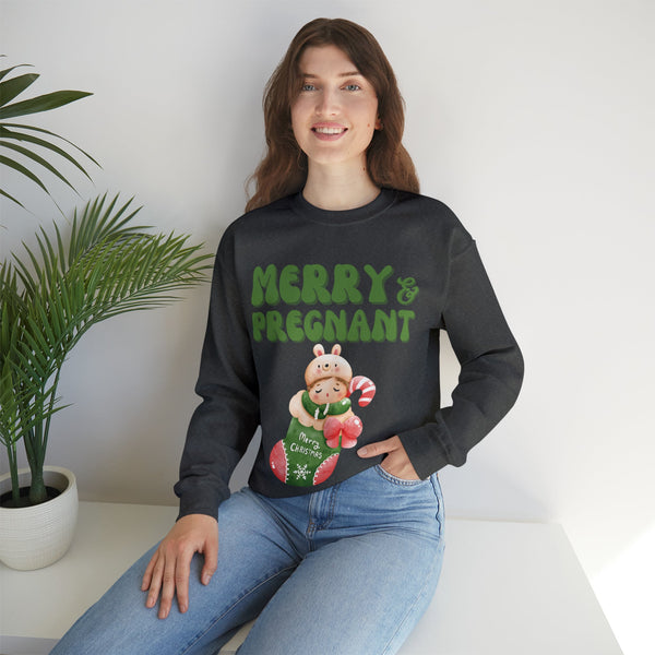 Merry and Pregnant Sweatshirt 2 Congratulations Pregnancy