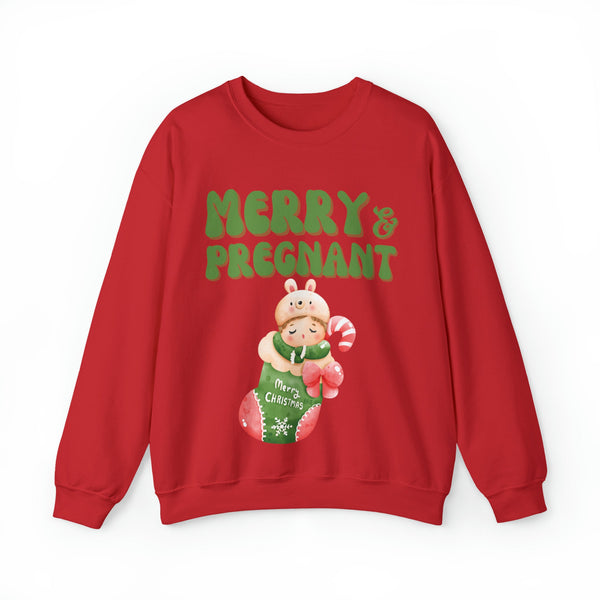 Merry and Pregnant Sweatshirt 2 Congratulations Pregnancy