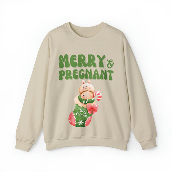 Merry and Pregnant Sweatshirt 2 Congratulations Pregnancy