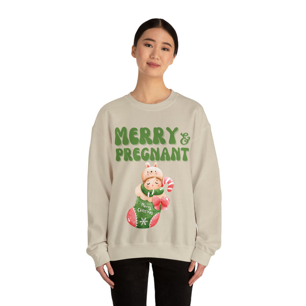 Merry and Pregnant Sweatshirt 2 Congratulations Pregnancy