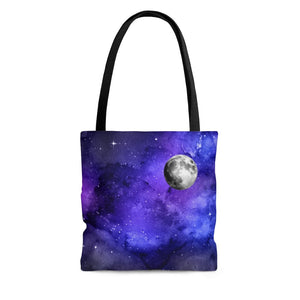 Premium Polyester Tote Bag - Moon Phases #102 Galaxy