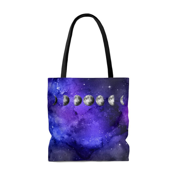 Premium Polyester Tote Bag - Moon Phases #102 Galaxy