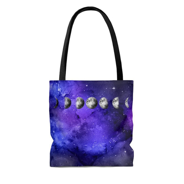 Premium Polyester Tote Bag - Moon Phases #102 Galaxy