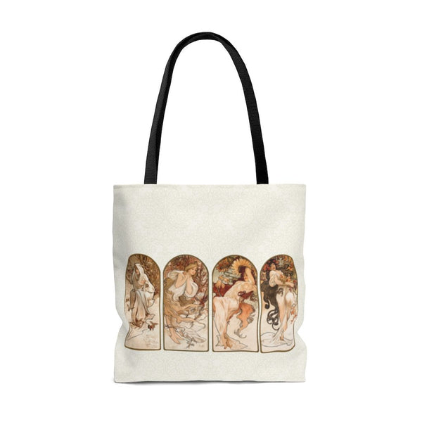 Premium Polyester Tote Bag - Vintage Art #101 The Seasons