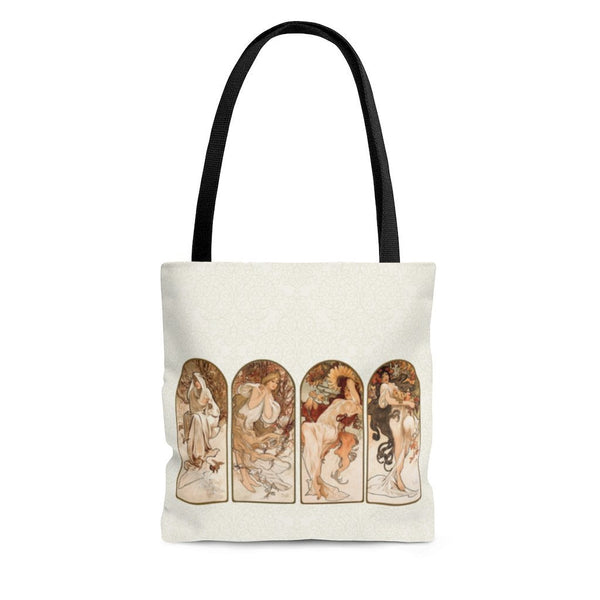 Premium Polyester Tote Bag - Vintage Art #101 The Seasons