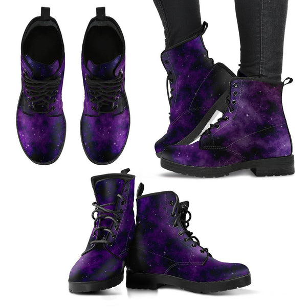 Purple Combat Boots - Galaxy | Purple Boots for Women Vegan