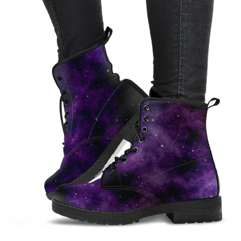 Purple Combat Boots - Galaxy | Purple Boots for Women Vegan