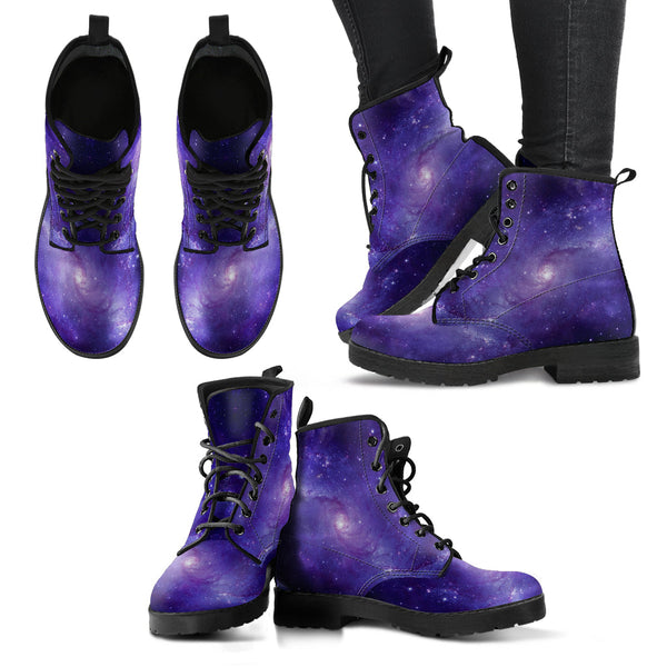 Purple Combat Boots - New Galaxy Shoes | Purple Boots