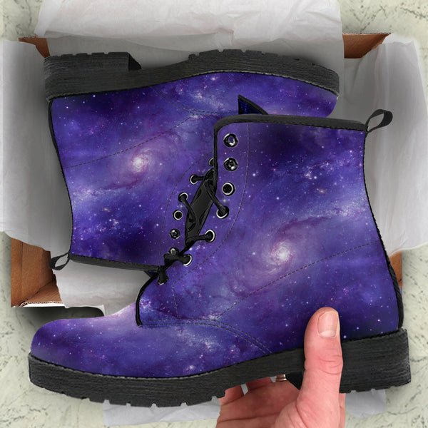 Purple Combat Boots - New Galaxy Shoes | Purple Boots