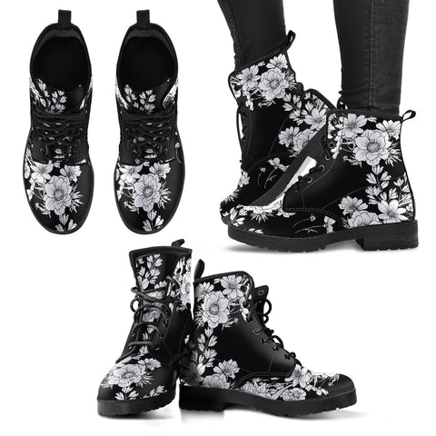 White Flowers Handcrafted Boots | ACES INFINITY