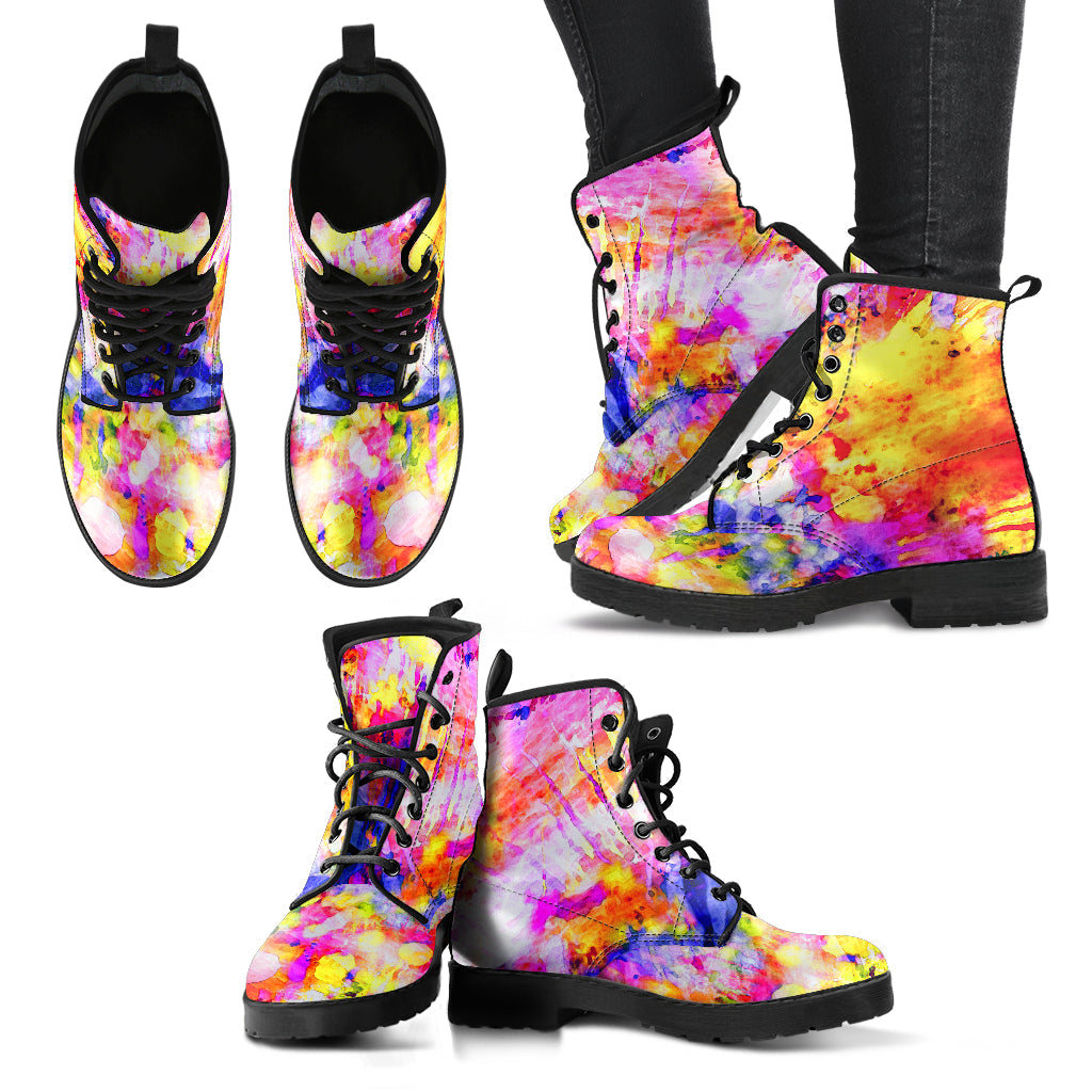 Women’s Leather Boots Colorful Landscape | ACES INFINITY