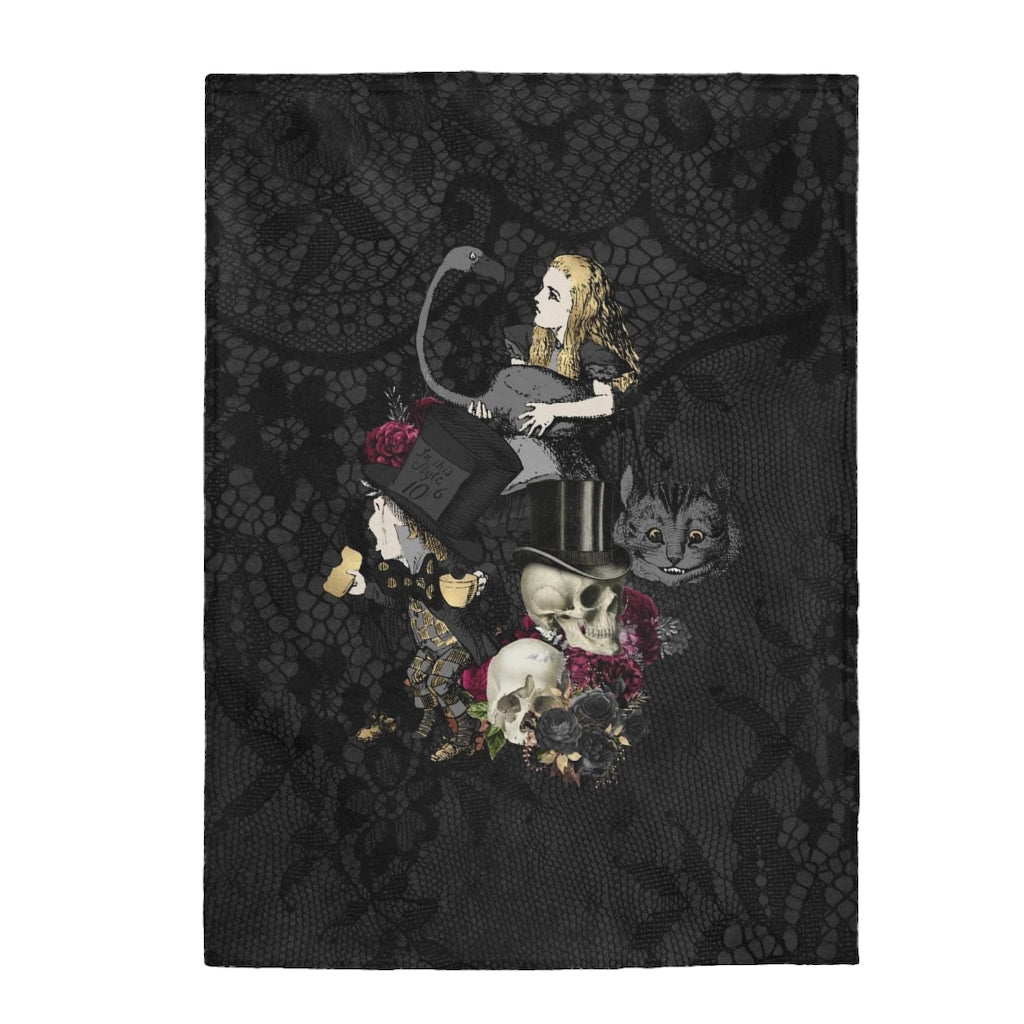 Alice in Wonderland Blanket #102 Goth Series Velveteen Plush